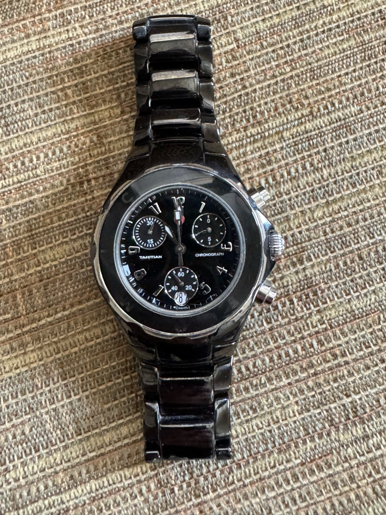 Michele Black Ceramic Chronograph Watch